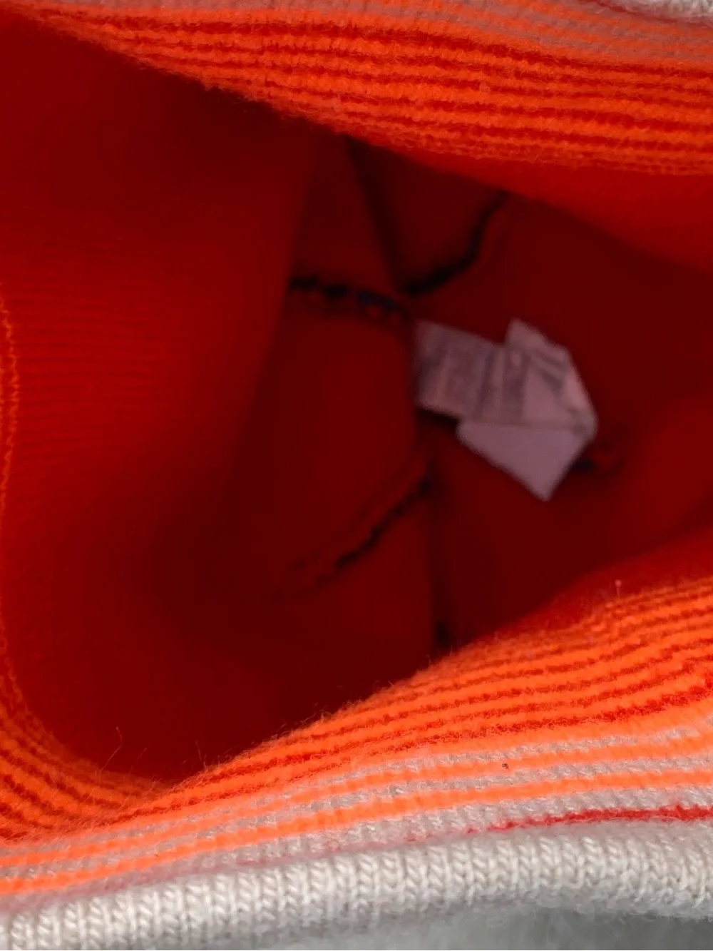 The North Face Kids Striped Pom Beanie Hat - Orange & Blue